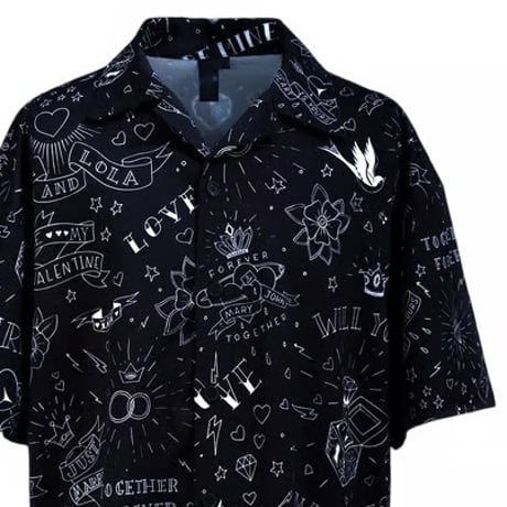By The R/Tatoo Art Button Shirts "BLACK"