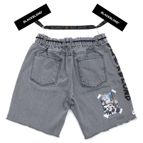 BLACK BLOND/CUSTOM Denim Shorts Dark Grey