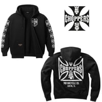 West Coast Choppers/ W.C.C Logo Zip Up Hoodie "BLACK"