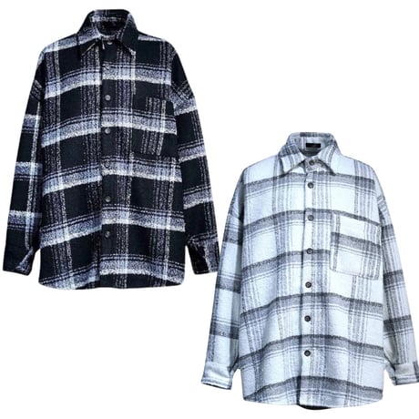 By The R/ Tweed Long Shirts "WHITE / BLACK"
