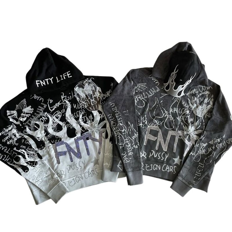 パーカー FLYING NINETY   fire pattern     Hoodie FNTY/Flying FLAME Hoodie 