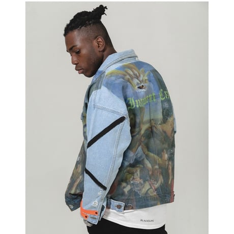 BLACK BLOND/CUSTOM Denim Jacket(BLUE)