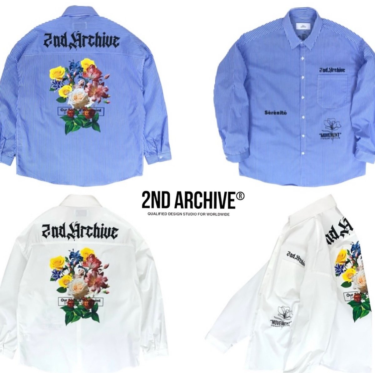 2nd archive/ Flower Graffiti Oversize Shirts |