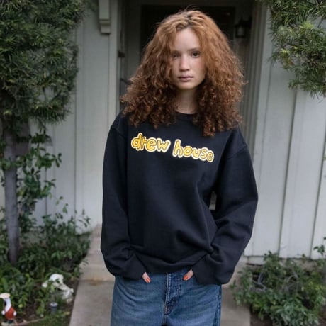 Drew House/LOGO Crewneck Sweatshirts "BLACK"