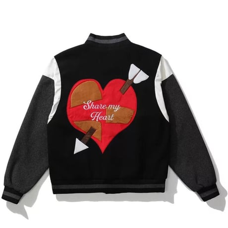 WOSS.official/ Heart Varsity Jacket