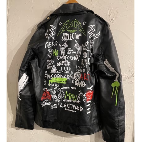 BOOHOO /Paint Art  Biker Jacket