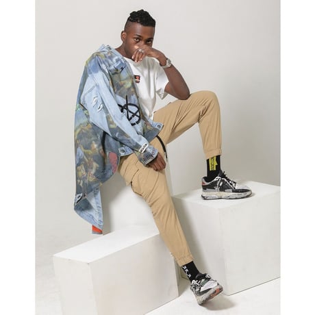 BLACK BLOND/CUSTOM Denim Jacket(BLUE)