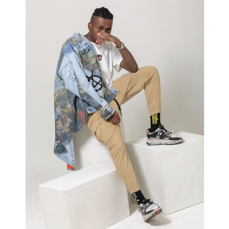 BLACK BLOND/CUSTOM Denim Jacket(BLUE) | BINGOST
