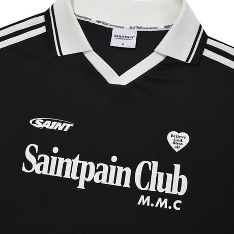 SAINT PAIN/CLUB Mesh polo Tee (BLACK)