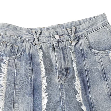 Mismatch nyc/Wide Fringe Denim Pants
