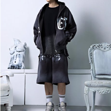 By The R/ Spray Shorts BLACK (SET UP)