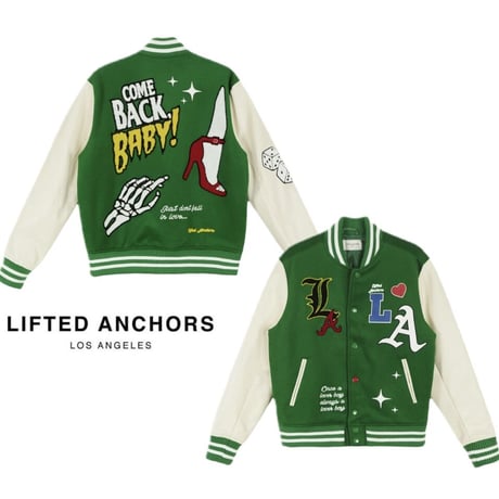 LIFTED UNCHORS/State Chenille Varsity Jacket GREEN
