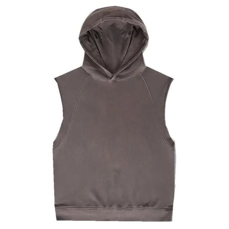 Mismatch NYC/Washed Cut OFF Hoodie  "BROWN"