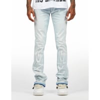 RockStar Original / Flame Rhinestone Flare denim "BLUE"