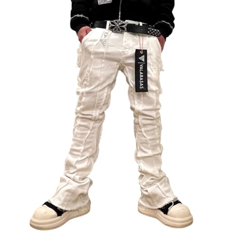 VALABASAS / Twisted Stack Denim  "WHITE"