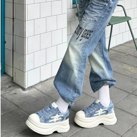 KillWinner/7cm Platform denim Sneaker  (BLUE)