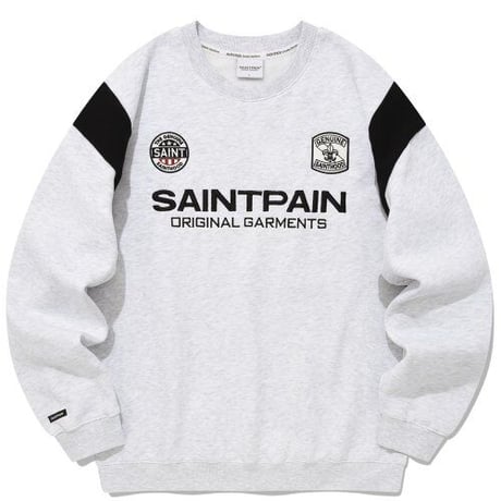 SAINT PAIN/Saint Club Varsity Crewneck "GRAY"