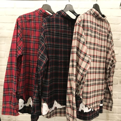 BLACK BLOND/Layered check shirts BEIGE