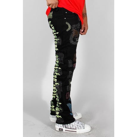 Cooper 9/  Embroid  Straight Denim  "BLACK"