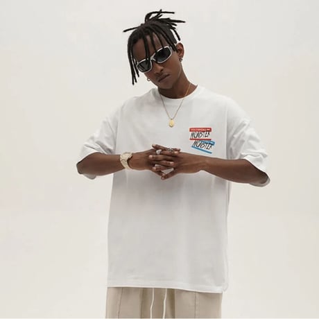 WOSS.official/Oversized name print Tshirs