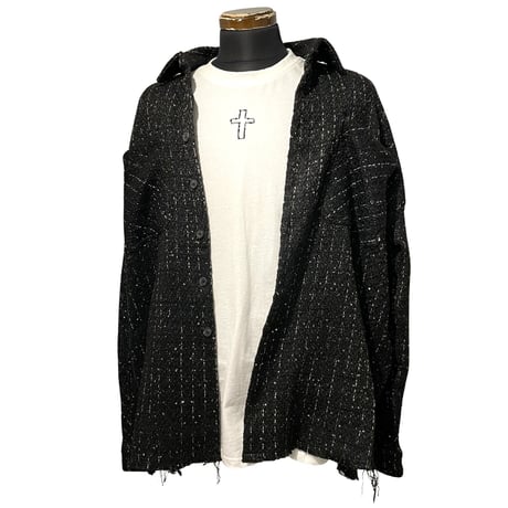 MNML/Tweed flannel Shirts BLACK