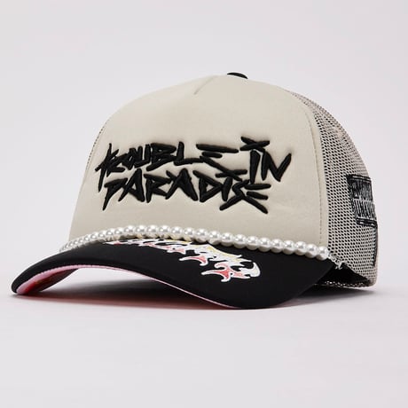 TOXICITY X DSMSD/ TROUBLE IN PARADISE TRUCKER HAT (CREAM)