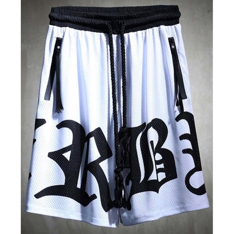 By The R/Big Lettering Mesh Shorts (Set UP)  WHITE