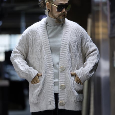 By The R/ Big Button Knit Cardigan (Cream/Red)