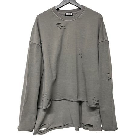 Mismatch NYC/Damage layered crewneck  "Washed GRAY "