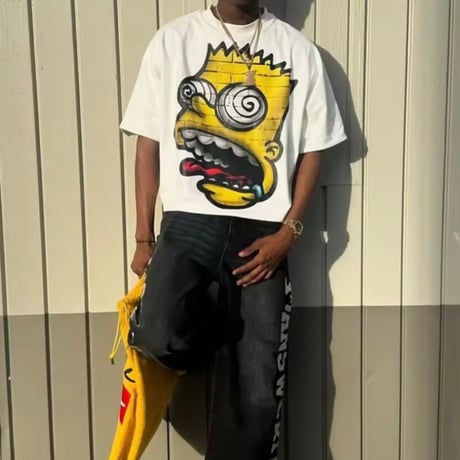Mismatch NYC/Crazy Simpsons hommage tee  (WHITE)