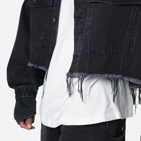 MNML/Cropped Denim Jacket "WASH BLACK"