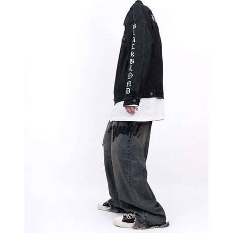 BLACK BLOND/Crushed Faith Black Denim Jacket