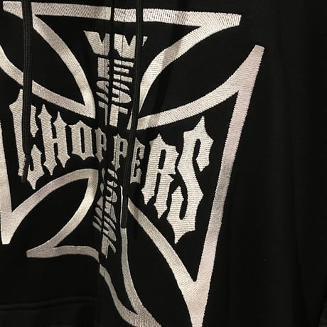 West Coast Choppers/ W.C.C embroid Zip Up Hoodie "BLACK"