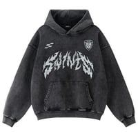 SAINT PAIN/Metal Logo wash hoodie