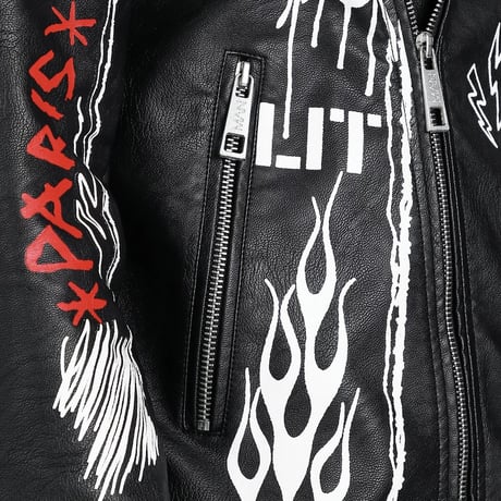 BOOHOO /Paint Art  Biker Jacket