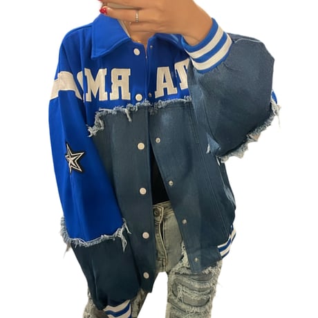 Mismatch NYC/ Denim Custom stadium Jacket