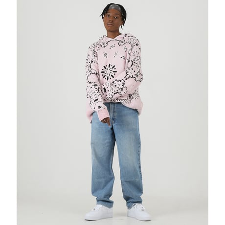 FNTY/Knitted Paisley  Hoodie  "PINK "