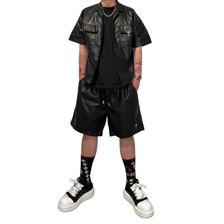 Mismatch NYC/Leather Christ Shorts (Set Up)