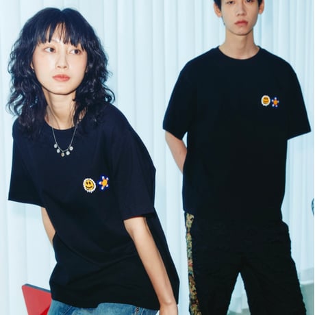 MISTERCHILD/SMILE Double LOGO Tshirts "BLACK"