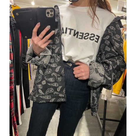 WOSS.official/Paisley denim jacket  Black