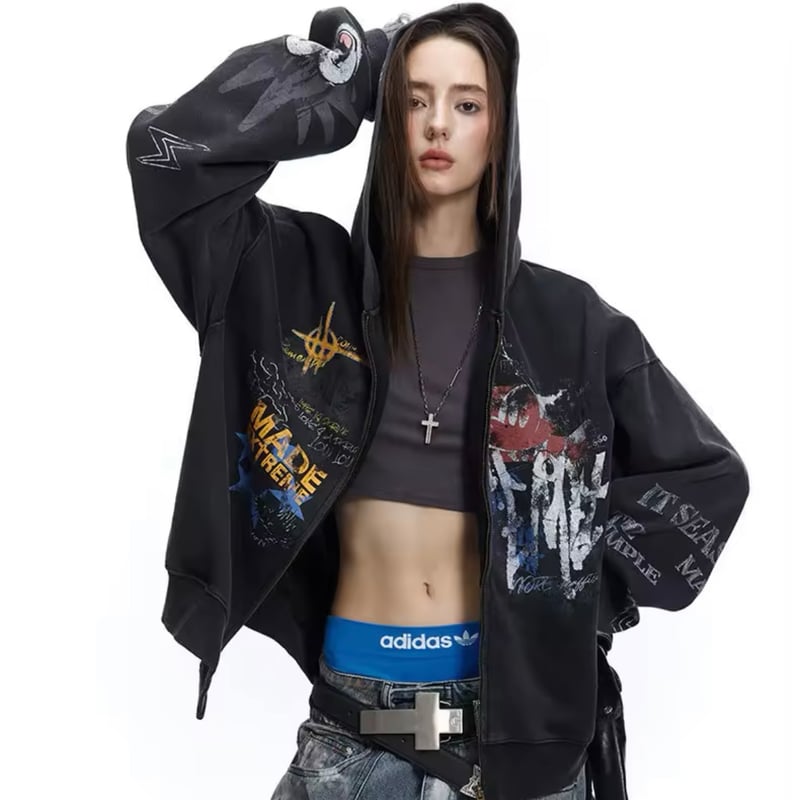 MADE EXTREME/ ART Short Zip Hoodie | BINGOSTAR