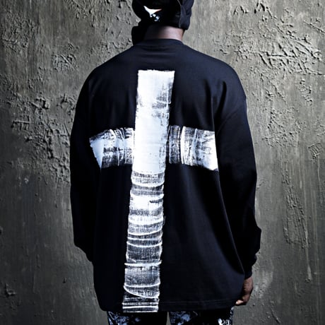 By The R/ Cross Paint Cotton LongSleeve Tee BLACK