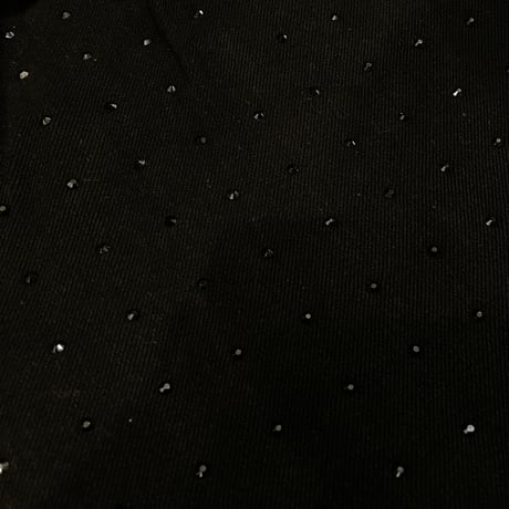 Mismatch NYC/BLACK Rhinestone Denim  Shorts