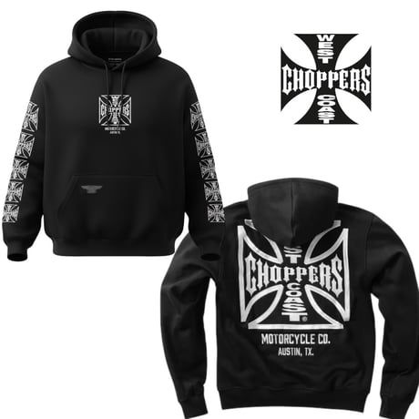 West Coast Choppers/ W.C.C Logo Hoodie "BLACK"