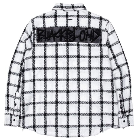 BLACK BLOND/Tweed Long  Jacket WHITE