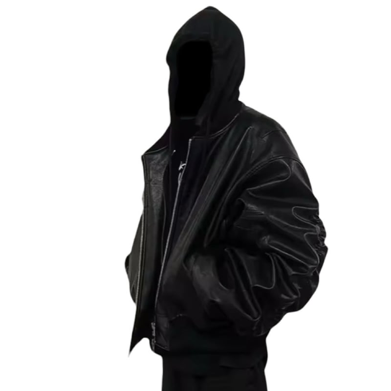 ジャケット・アウター mismatch new york Mismatch NYC/Oversized Hooded Leather Jacket |