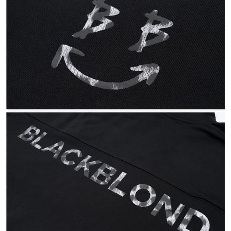 BLACK BLOND/BB logo smile  Hoodie  BLACK