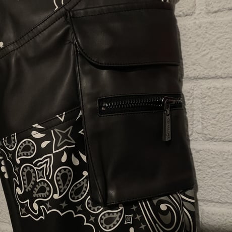 GUAPI/ Paisley Leather Cargo pants
