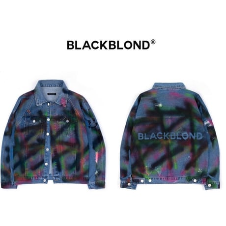BLACK BLOND/Sprayed CUSTOM Denim Jacket