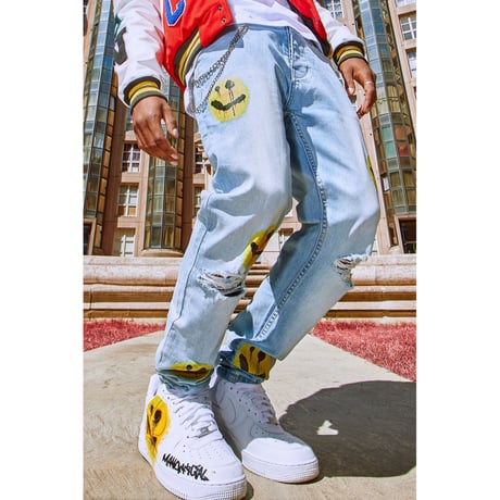 BOOHOO /smile paint denim